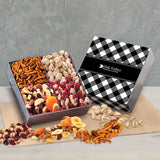 Gift Box with Gourmet Treats with Black Plaid Sleeve