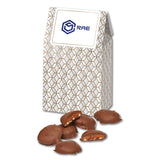 Caramel Pecan Clusters in Silver & Gold Geometric Gable Top Gift Box