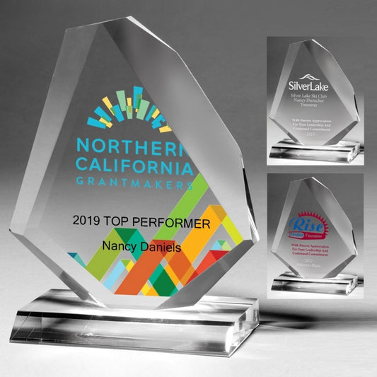 Beveled Diamond Award - Laser Engraved
