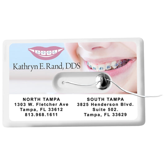 44 Yards Credit Card Size Dental Floss Dispenser with Mirror and Pouch