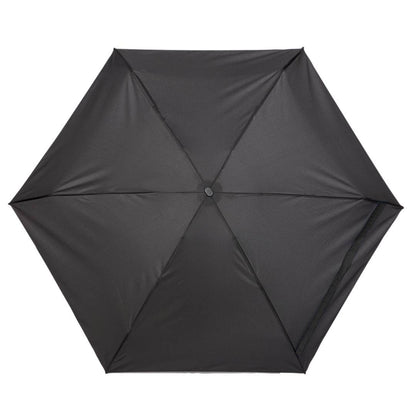 Front View of Black 37" Compact Travel Umbrella With Case