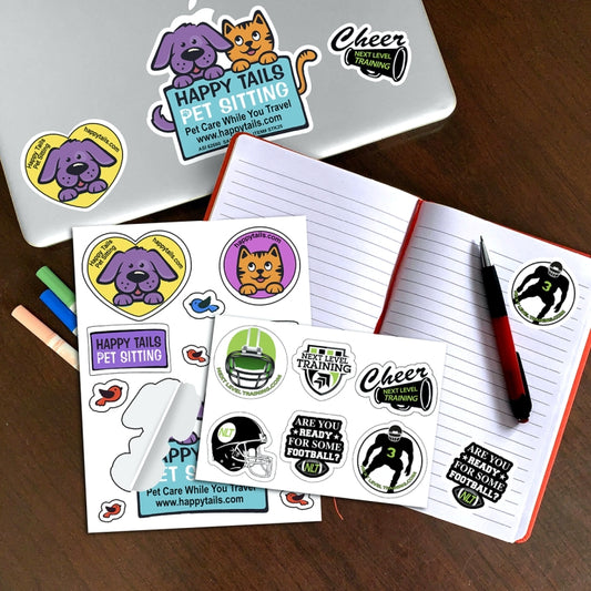 "CustomCut ™" Full Color Custom Shape Removable Vinyl Sticker Sheets (5"x 7")