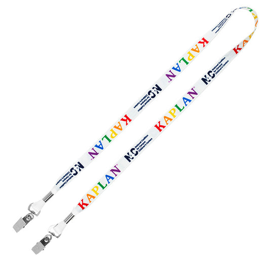 “ROMEO” 5/8” Dual Attachment Soft & Smooth Sublimation Lanyard