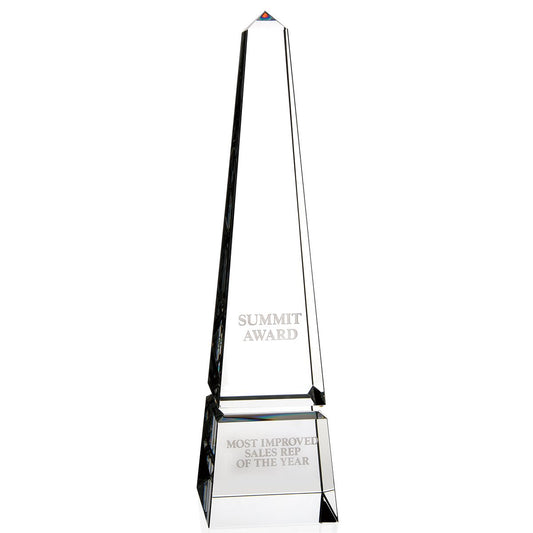 Front View of Clear JAFFA® Barclay Obelisk