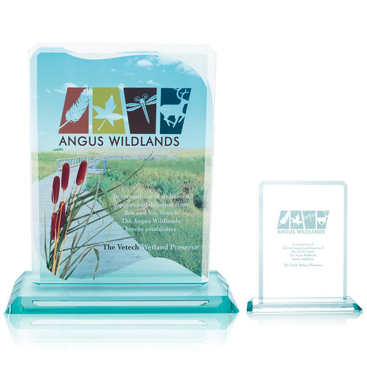 Front View of Jade JAFFA® Clipped Jade Crystal Award