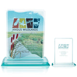 Front View of Jade JAFFA® Clipped Jade Crystal Award