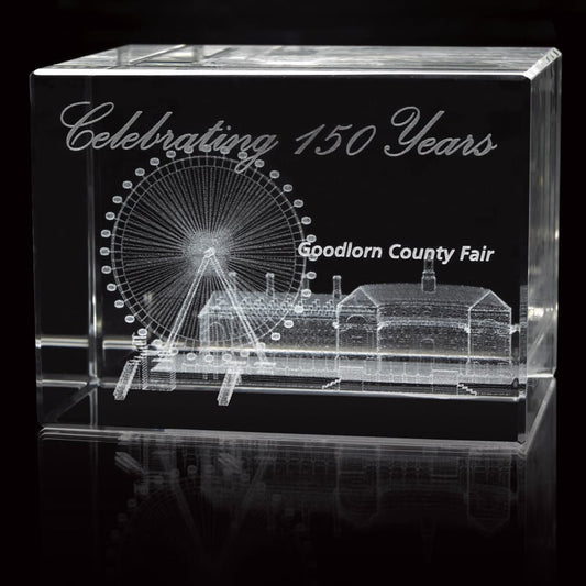 Front View of Clear Universal Source® Medium Block - Custom