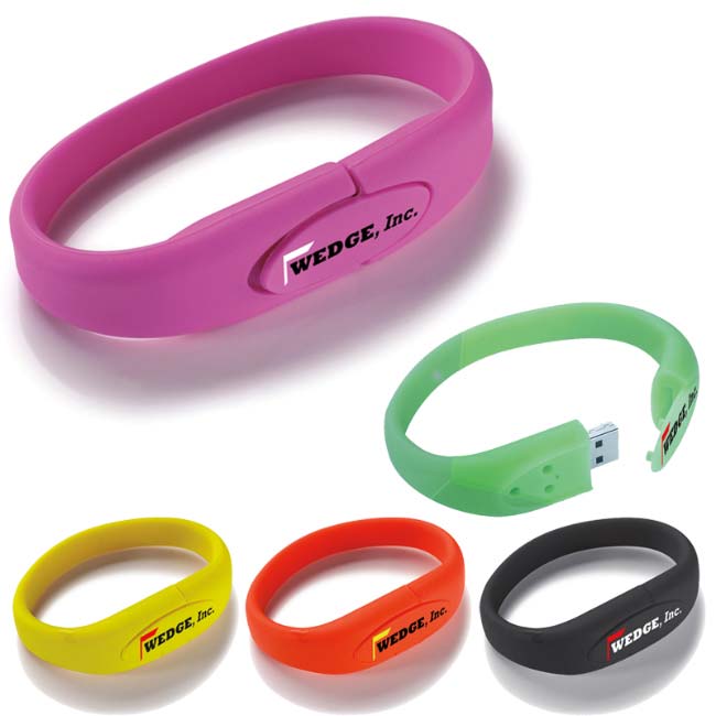 Black Universal Source® 8 GB Wrist Band USB 2.0 Flash Drive