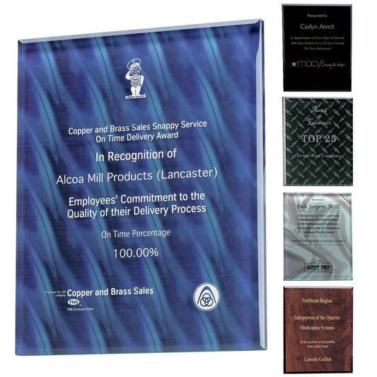 Front View of Black JAFFA® Trillinnium Award Plaque - 8" x 10"