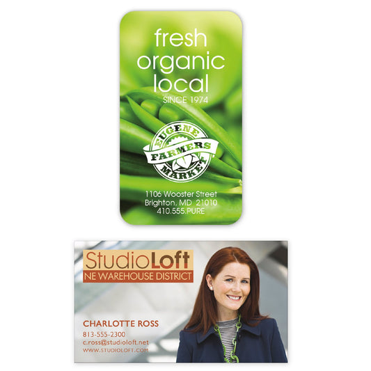Front View of White Good Value™ 20 Mil 4-Color Process Business Card Magnet