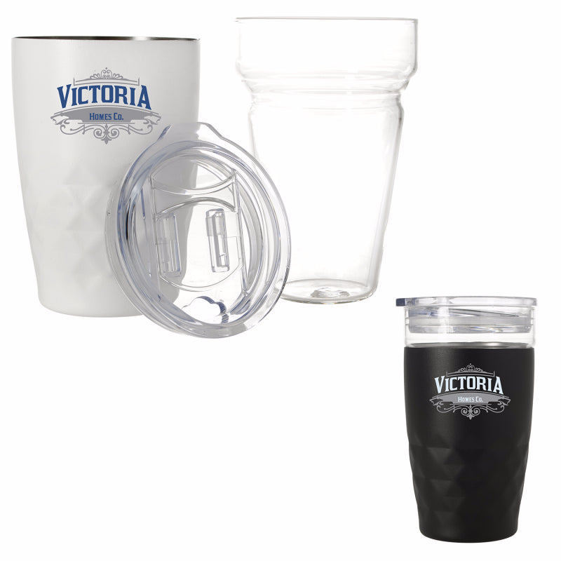 Black Howard Glass Vacuum Tumbler - 14 oz.