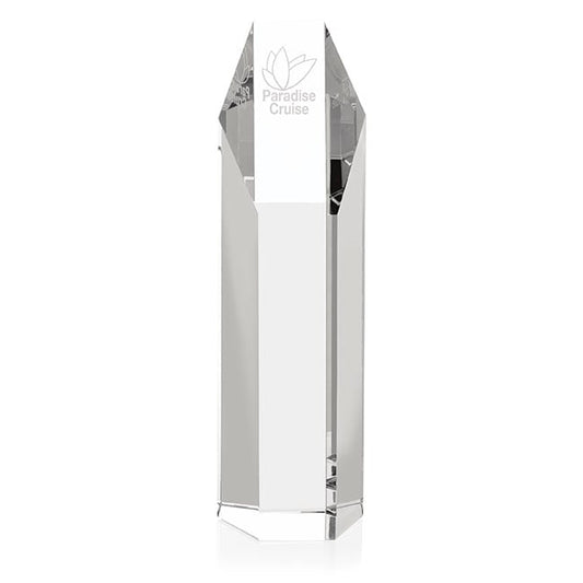 Front View of Clear JAFFA® Hexagonal Tower - 10"