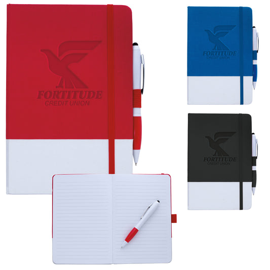 Front View of Black Good Value™ PrevaGuard® Notebook with Ion Stylus Pen