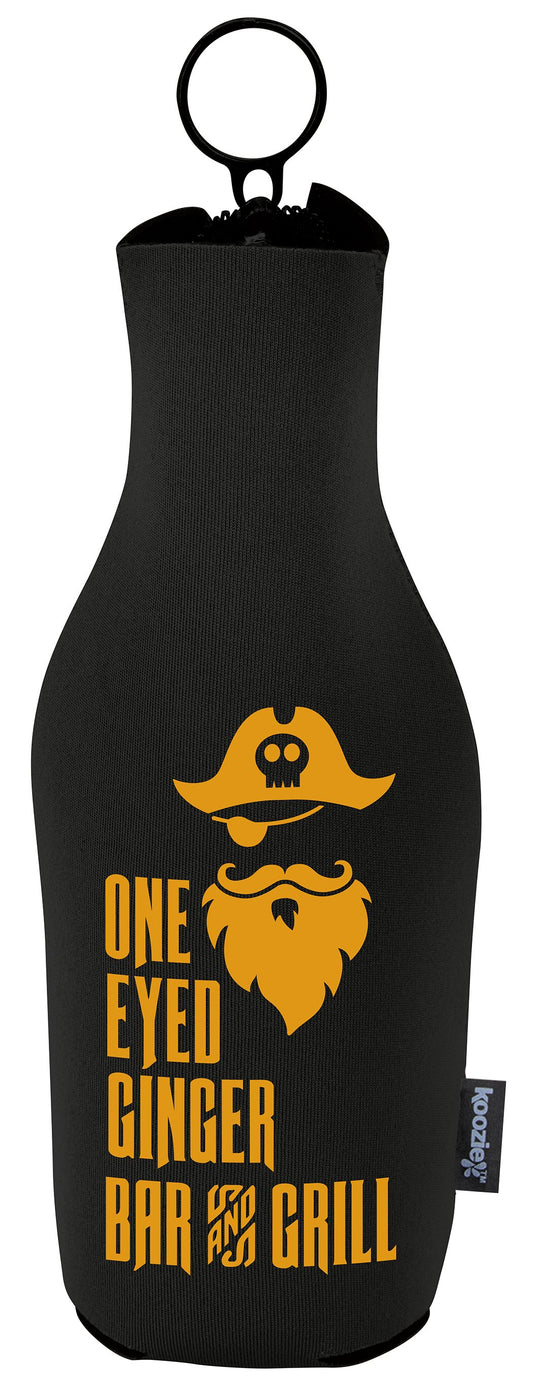 Front View of Red Koozie® Neoprene Zip-Up Bottle Cooler