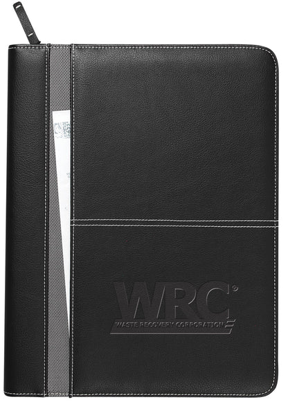 Front View of Black Atchison® Monticello Padfolio