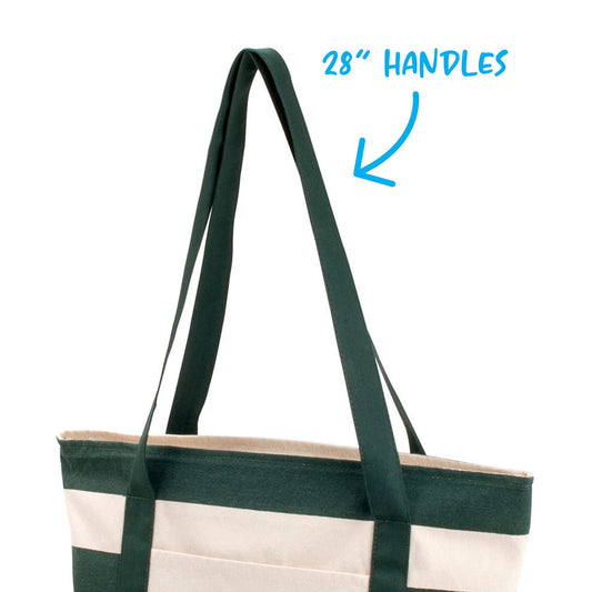 Black Striped Accent Boat Bag
