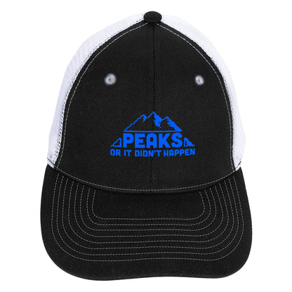 Front View of Black/Gray Mid-Profile Accent Mesh Snapback Cap