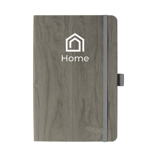 Front View of Brown Good Value™ Soft-Touch Wood Grain Journal