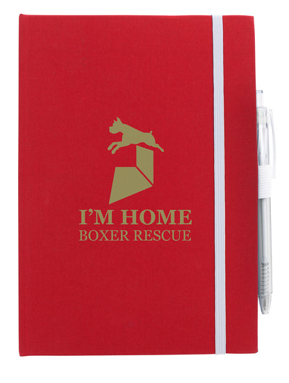 Front View of Black Good Value™ RPET Journal with RPET Pen