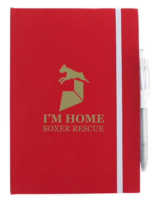 Front View of Black Good Value™ RPET Journal with RPET Pen