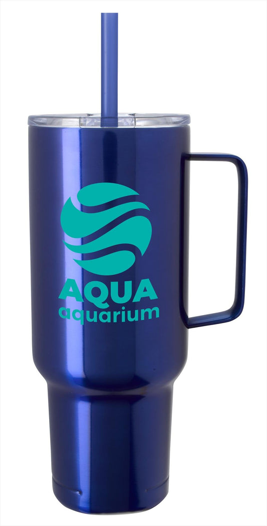 Front View of Black Koozie® Big Recycled Tumbler - 40 oz.