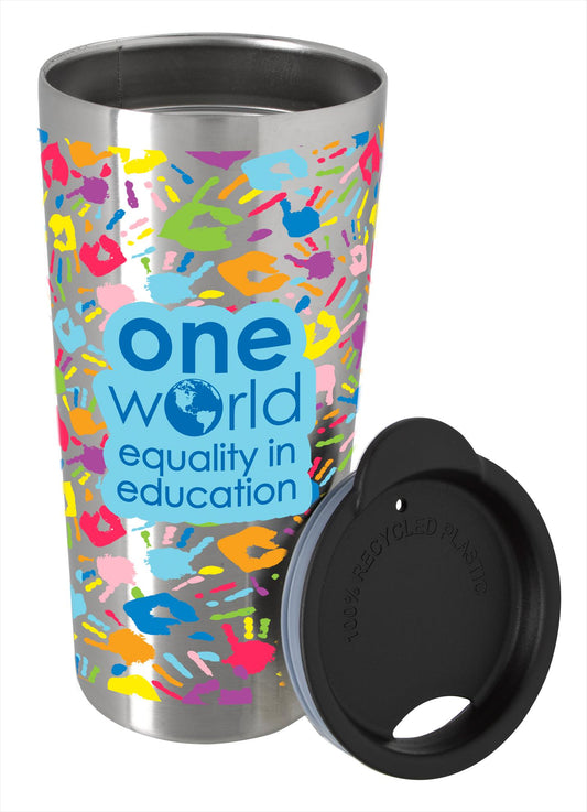 Front View of Black Koozie® Recycled Tumbler - 16 oz.