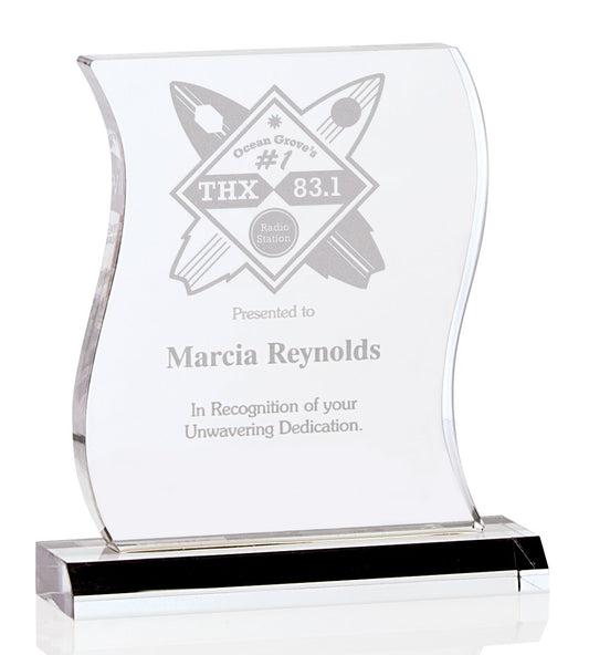 Front View of Clear JAFFA® Metamorphosis Award