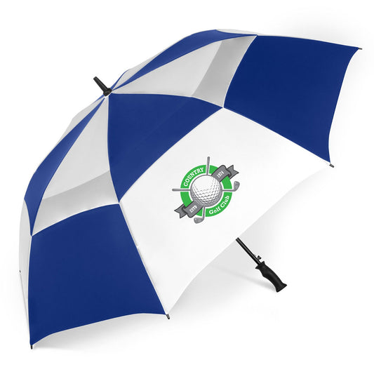 Front View of Black/White Shed Rain™ Windjammer® 62" Vented Auto-Open Golf Umbrella