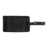 Front View of Black Andrew Philips® Leather Westbridge Leather Luggage Tag