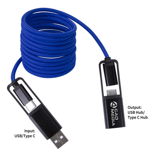 Front View of Black All-Over Braided Long Cable Extender