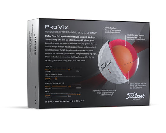 White Titleist® Pro V1x® Golf Ball
