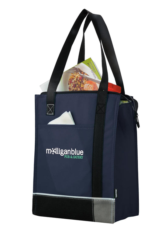 Front View of Navy Koozie® Tri-Tone Lunch Sack