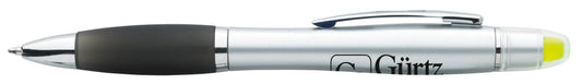 Front View of Black with Black Ink Good Value™ Silver Ion Wax Gel Highlighter Pen