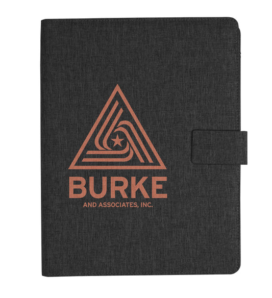 Front View of Charcoal Good Value™ Altas RPET Padfolio