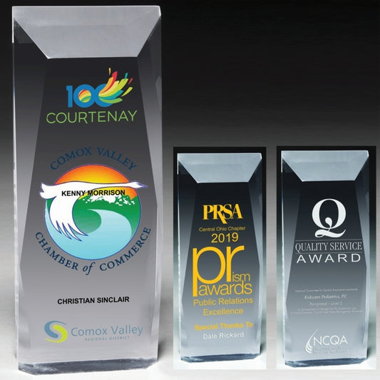 Faceted Obelisk Award - 9 3/4" 4-Color Process