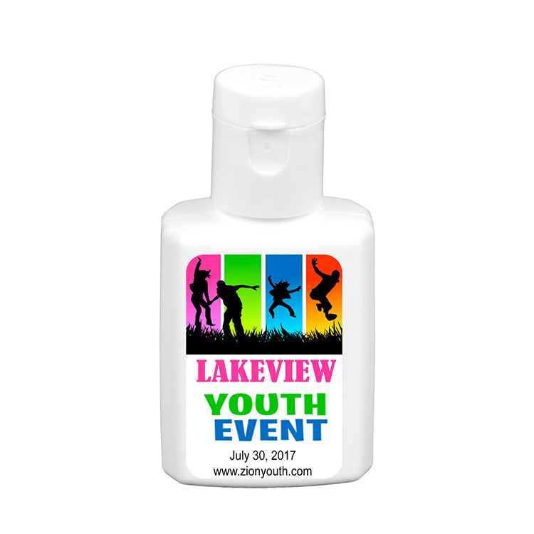 “SunFun” .5 oz Broad Spectrum SPF 30 Sunscreen Lotion In Solid White Flip-Top Squeeze Bottle