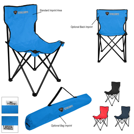 BLACK rPET Folding Chair With Carrying Bag