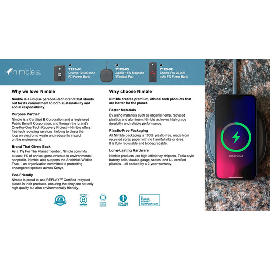 Black Nimble® 10000 mAh PD 20W Power Bank