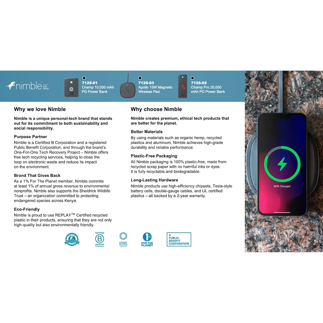 Black Nimble® 10000 mAh PD 20W Power Bank