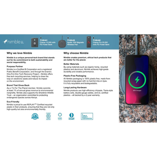 Black Nimble® 10000 mAh PD 20W Power Bank