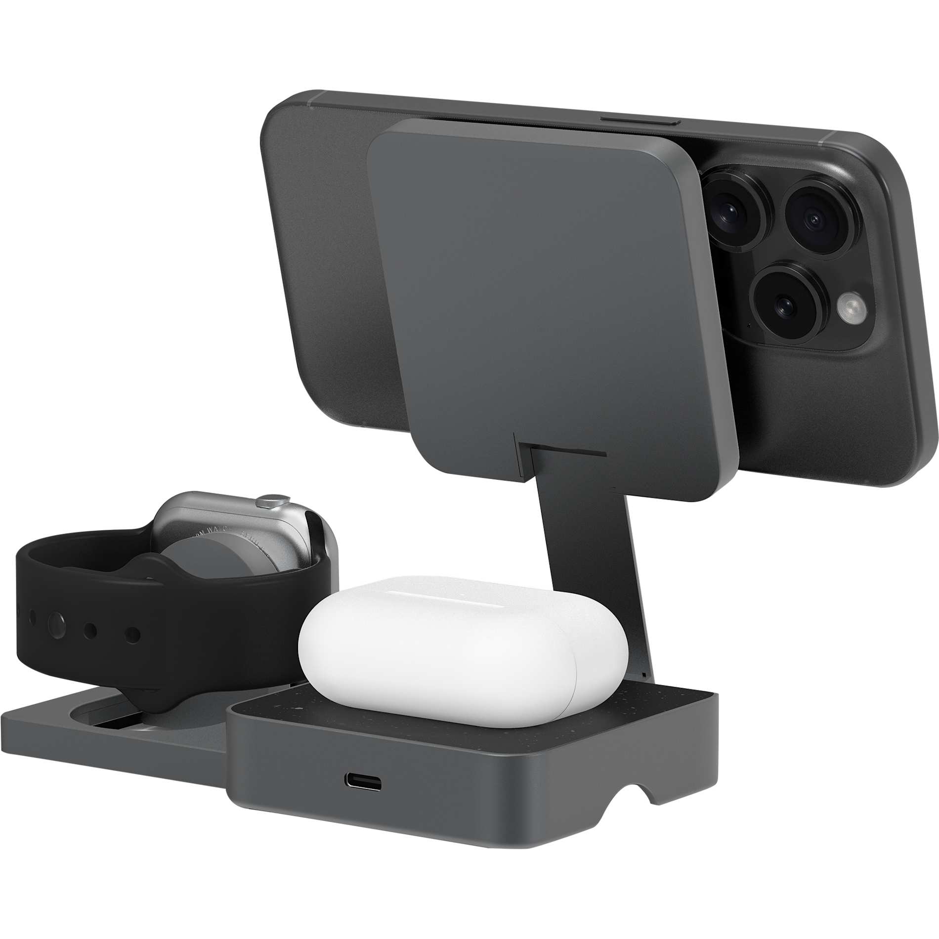 Black Nimble Pivot 3-in-1 Wireless Compact Charger