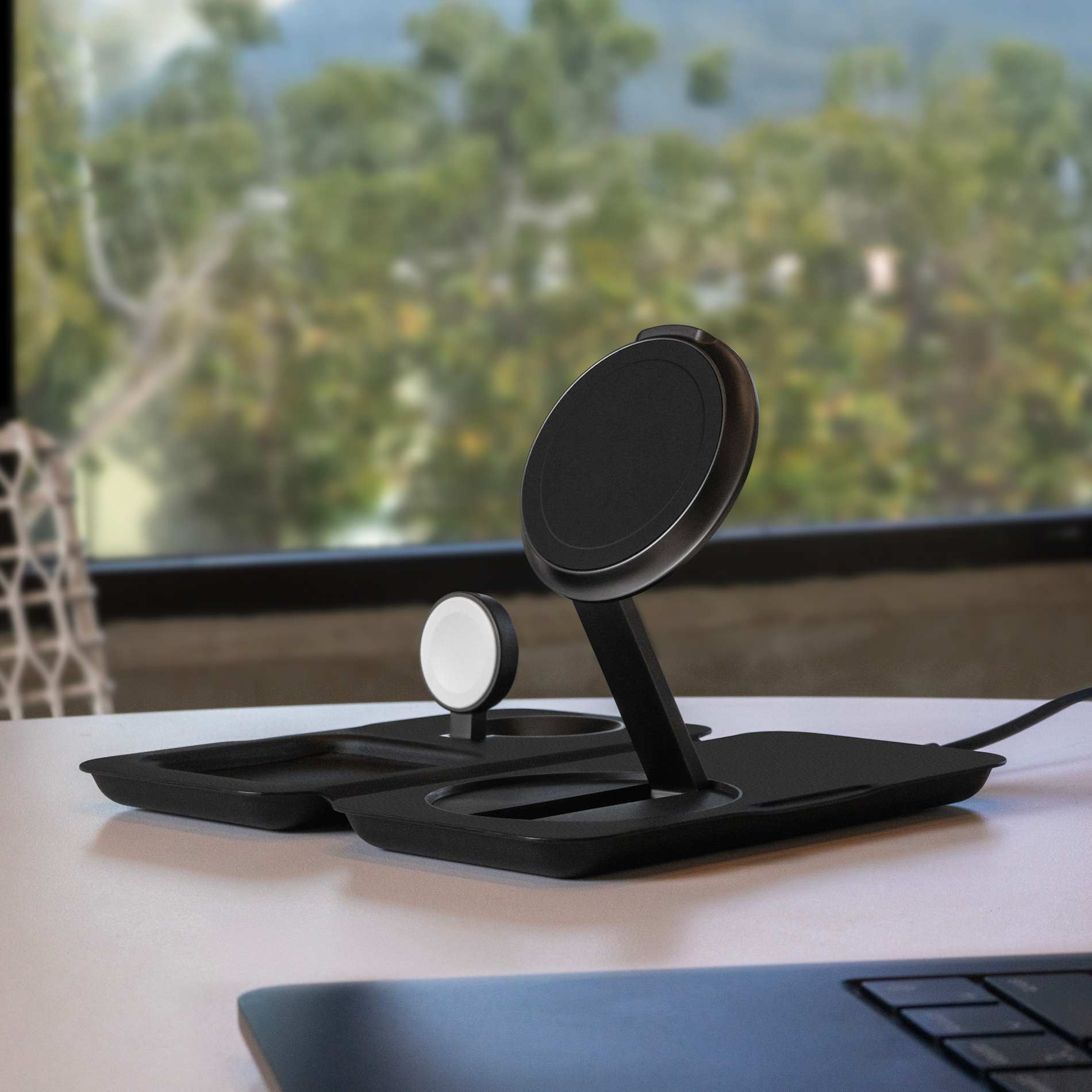 Black Nimble Fold 3-in-1 Wireless Charger