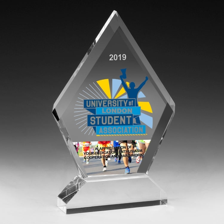 Multi-Faceted Acrylic Award - 6” x 7 1/2”- 4 Color Process