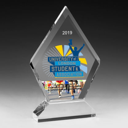Multi-Faceted Acrylic Award - 6” x 7 1/2”- 4 Color Process