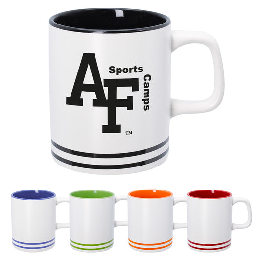 WHITE WITH BLACK 10 Oz. Lacrosse Ceramic Mug