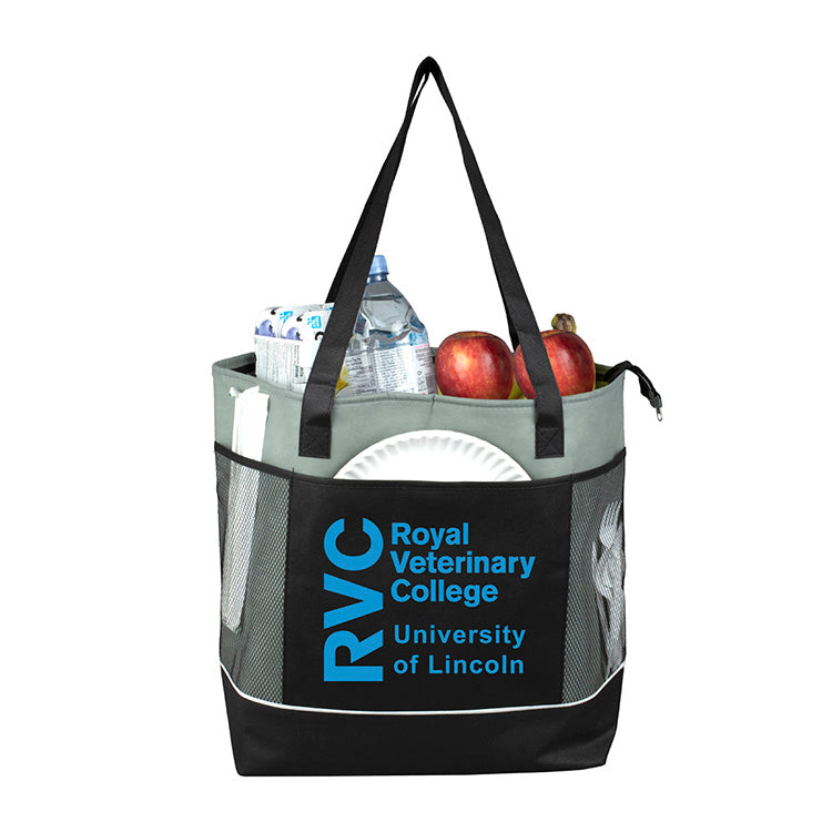 22”W x 16”H x 7 ½”Gusset - "FROST LINE" Super-Sized Insulated Zipper Cooler Tote