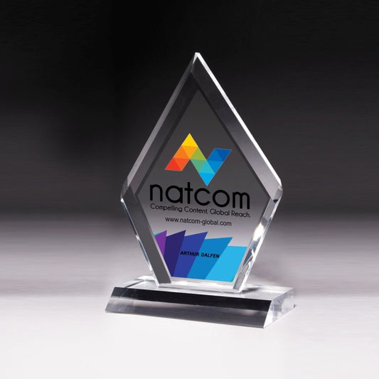 Multi-Faceted Acrylic Award - 5” x 8 3/4” - 4 Color Process