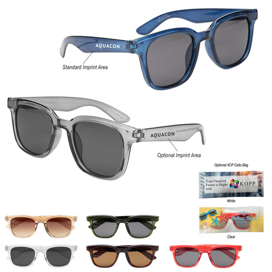 TRANSLUCENT BLACK WITH  SMOKE Zander Recycled Frame Sunglasses