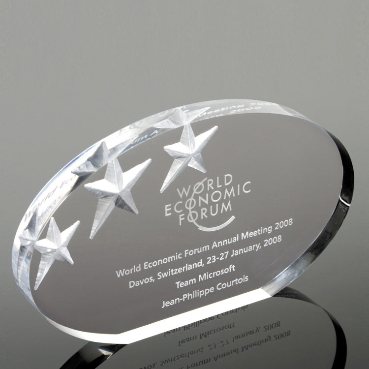 Oval Deep Etch Award - Laser Engraved