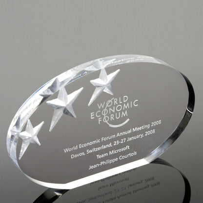 Oval Deep Etch Award - Laser Engraved